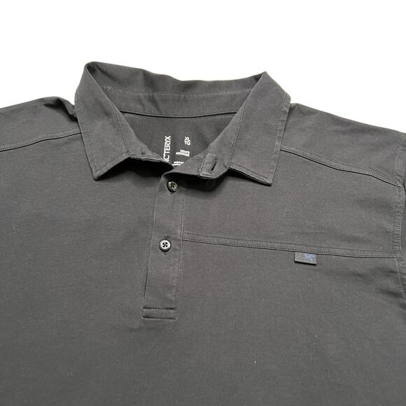 Arc’teryx Captive SS Polo Shirt Men’s XL Black Short Sleeve Logo outdoors - Picture 3 of 10